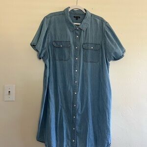 Denim Button-Up Shirt Dress